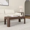 Small Modern Rounded Coffee Table, 40 Inch, Solid Wood Contemporary Center Table for Living Room Tea Table, Walnut 5