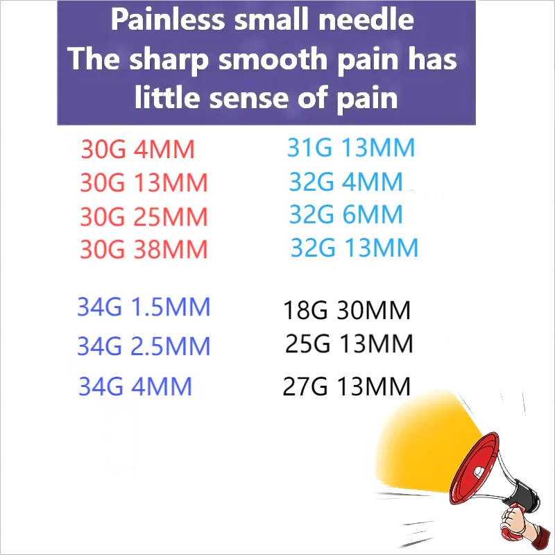 30G 13MM 34G 4MM Sharp Tip Needle Meso Disposable Painless Small Need le Irrigator For Superfine Beauty Needle Eyelid Tool Parts
