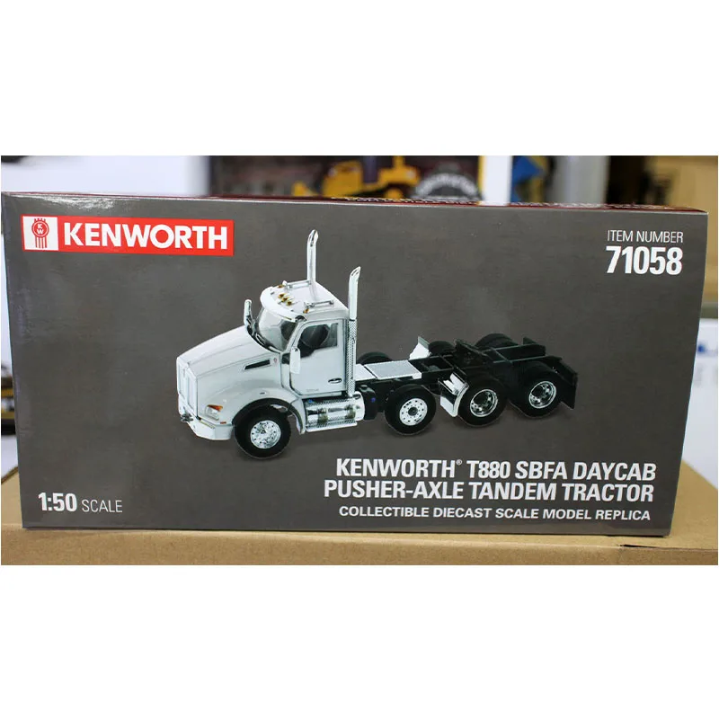 Diecast Masters Tándem De Cabina De Día Kenworth T880 SBFA Escala 1:50 Con Eje De Elevación | Serie De Transporte | Blanco Metálico Modelo 71058 - Foto 7