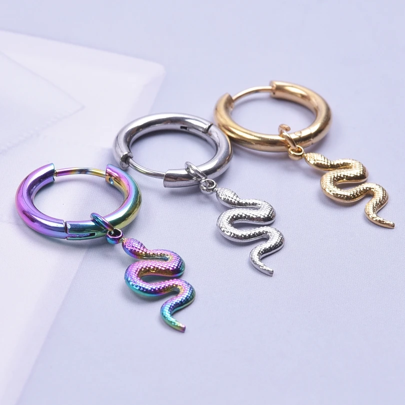 Orecchini a cerchio in argento sterling a forma di serpente: Serpent Jewelry - Italia