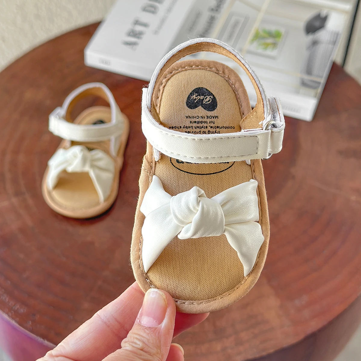 Infant Baby Girl Boy Sandals Comfort Premium Summer Outdoor Casual Beach Shoes with Flower Bowknot Anti Slip Rubber Sole Newborn 3