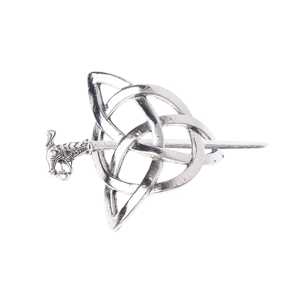 

2Pcs Viking Hair Clips Silver Hair Slide Hairpins Knot Hair Accessories for