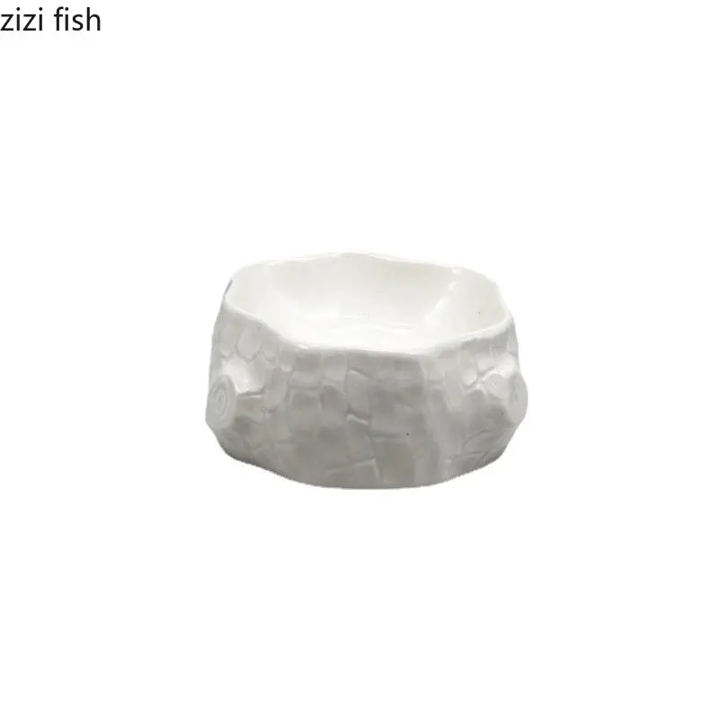 Ceramic Dinner Plate Restaurant Creative Stump Shaped Dessert Plate Sushi Snack Plates Household Solid Color Tableware