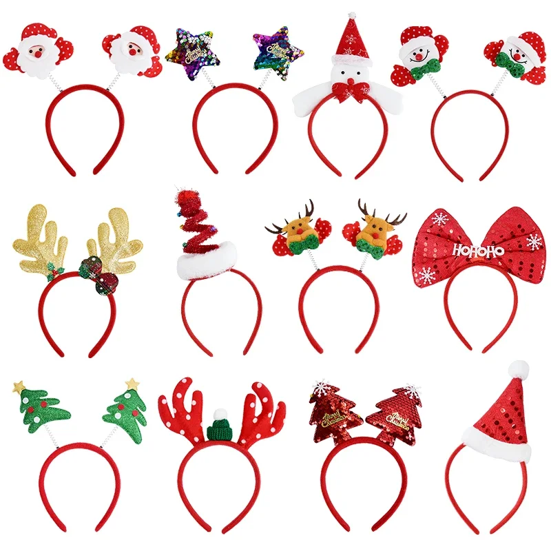 Christmas Headband Xmas Santa Claus Elk Xmax Tree Hair Accessories Merry Christmas Photo Prop Happy New Year