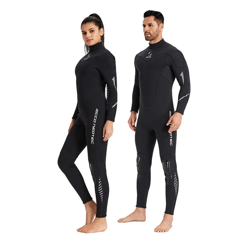 ZCCO 3mm Full Body Neoprene Diving Back Zip Wetsuit Long Sleeves Thermal Swimsuit Surfing Swimming Snorkeling Kayaking Sport