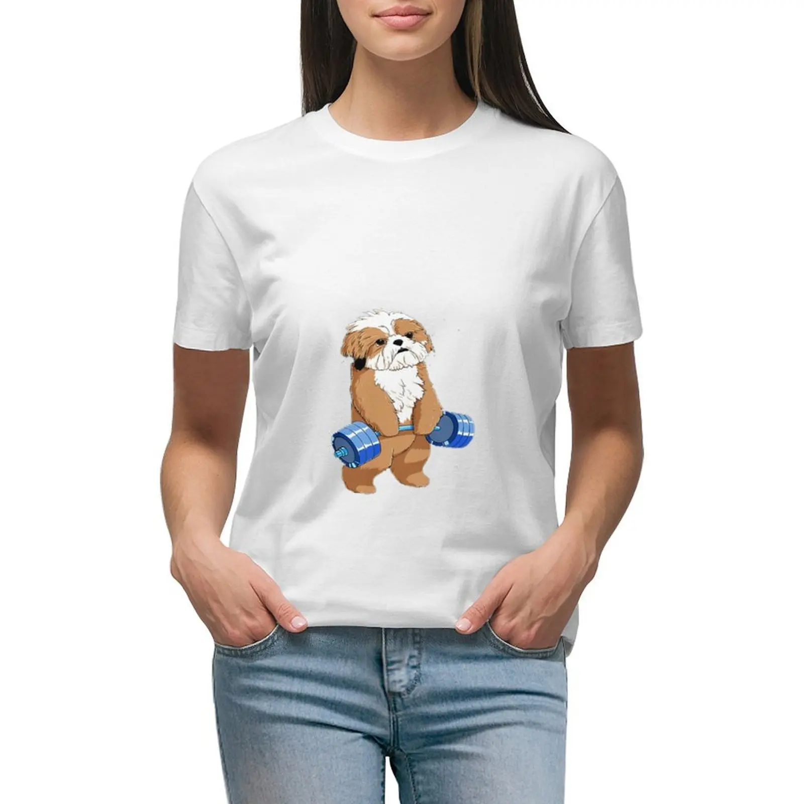 

Shih Tzu Lifting weights -cute gift Shih Tzu for mom,dad,women and men T-shirt vintage clothes funny Women clothing