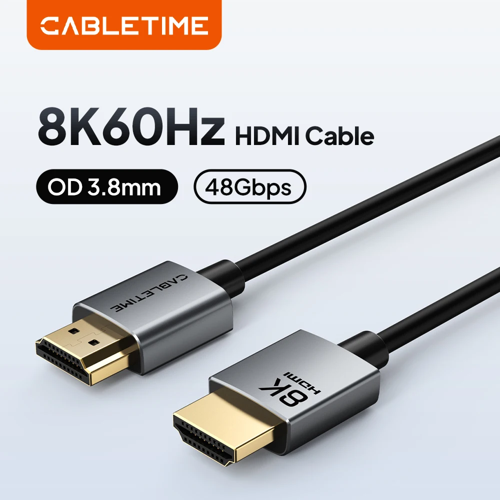 Ultra Slim High-Speed 8K HDMI 2.1 Cable - 48Gbps, 60Hz/120Hz Viewing Experience