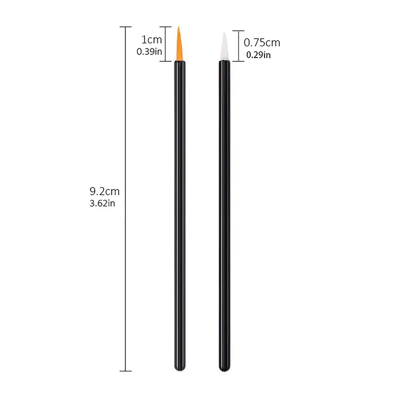 Z. 50Pcs 일회용 아이 라이너 브러쉬 파인 파이버 헤드 아이 라이너 크림 애플리케이터 아이 코스메틱 브러쉬 캡 포함 메이크업 뷰티 도구