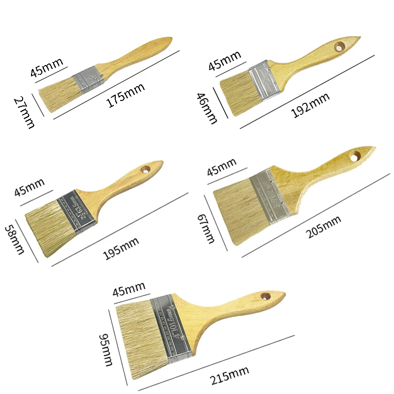 5pcs Paint Brush Set BBQ Brush Home Improvement Corner Brushes For Wall Furniture Art Decoration Painting Tool Accessories