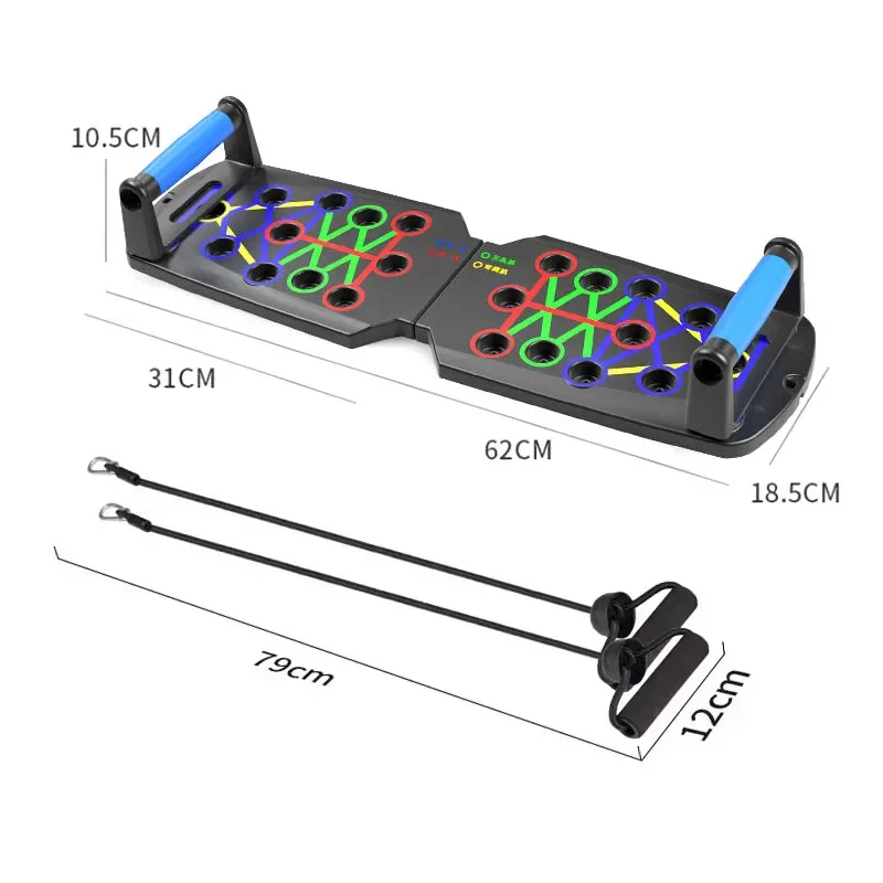 Folding Push Up Board for Chest Abdomen Arms And Back Training Portable Multifunctional Push-up Board Set With Handles Foldable Fitness Equipment