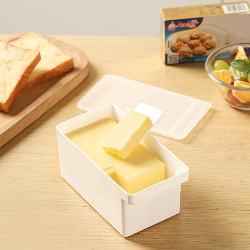 Butter Dish With Cover Butter Fresh-keeping Box With Cutter Slicer Countertop Box For Refrigerator Storage Home