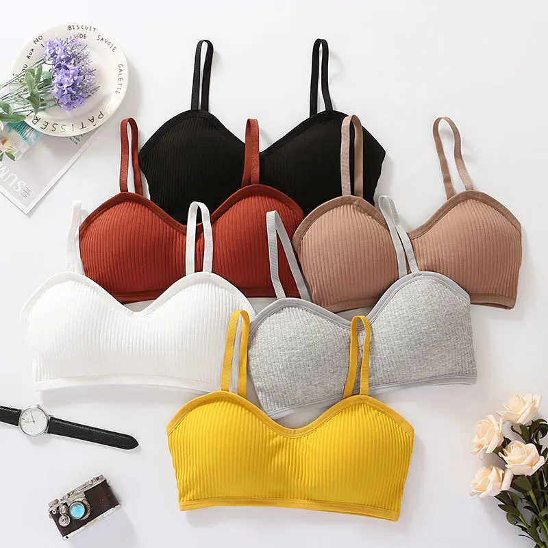 Women Lingerie Bra Threaded Women's Vest Padded Bras Female Underwear Push Up Bralette Wrap Top