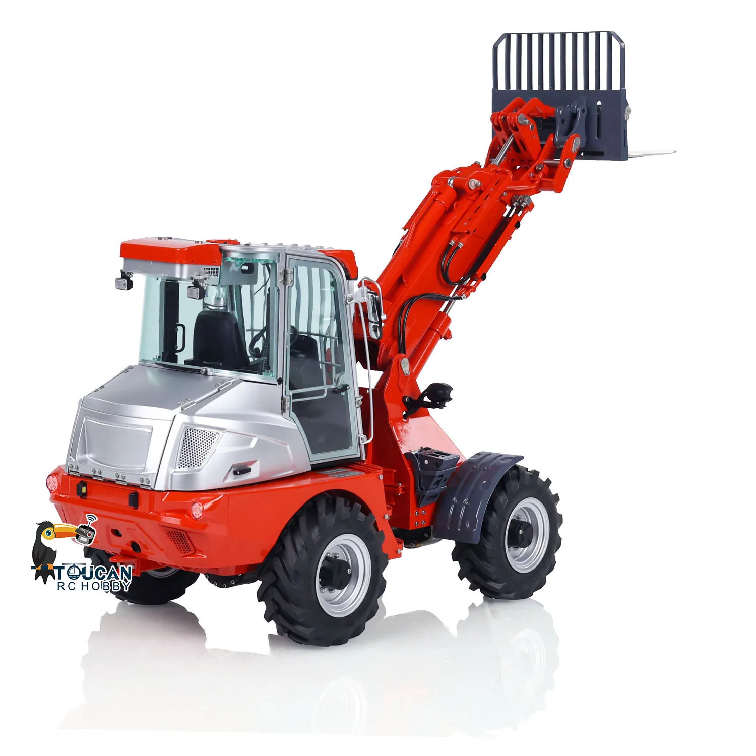 In Stock 1/14 LESU AT1050 Hydraulic RC Telescopic Arm Fork Truck Loader TOUCAN DIY Painted Finished Remote Control Car Model 6