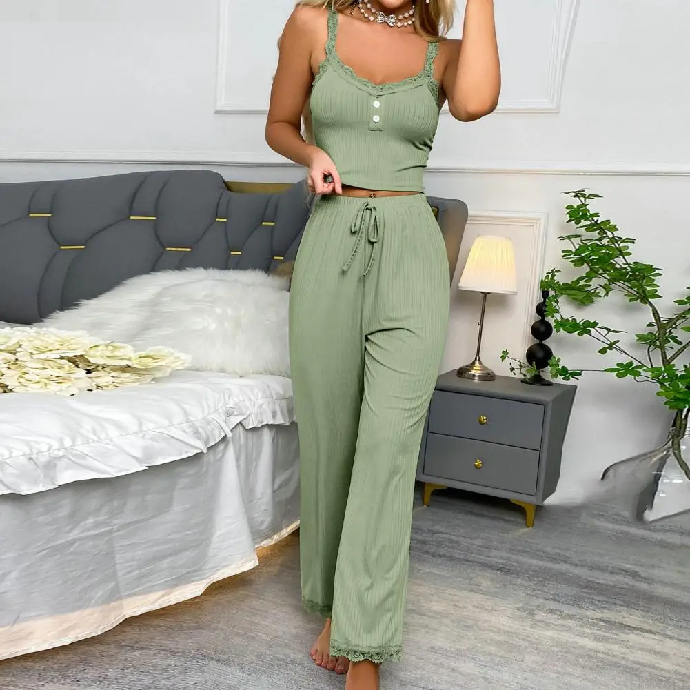 2 Pcs/Set Women Summer Pajamas Set Pants Top Suit women pajamas set women pajama suit