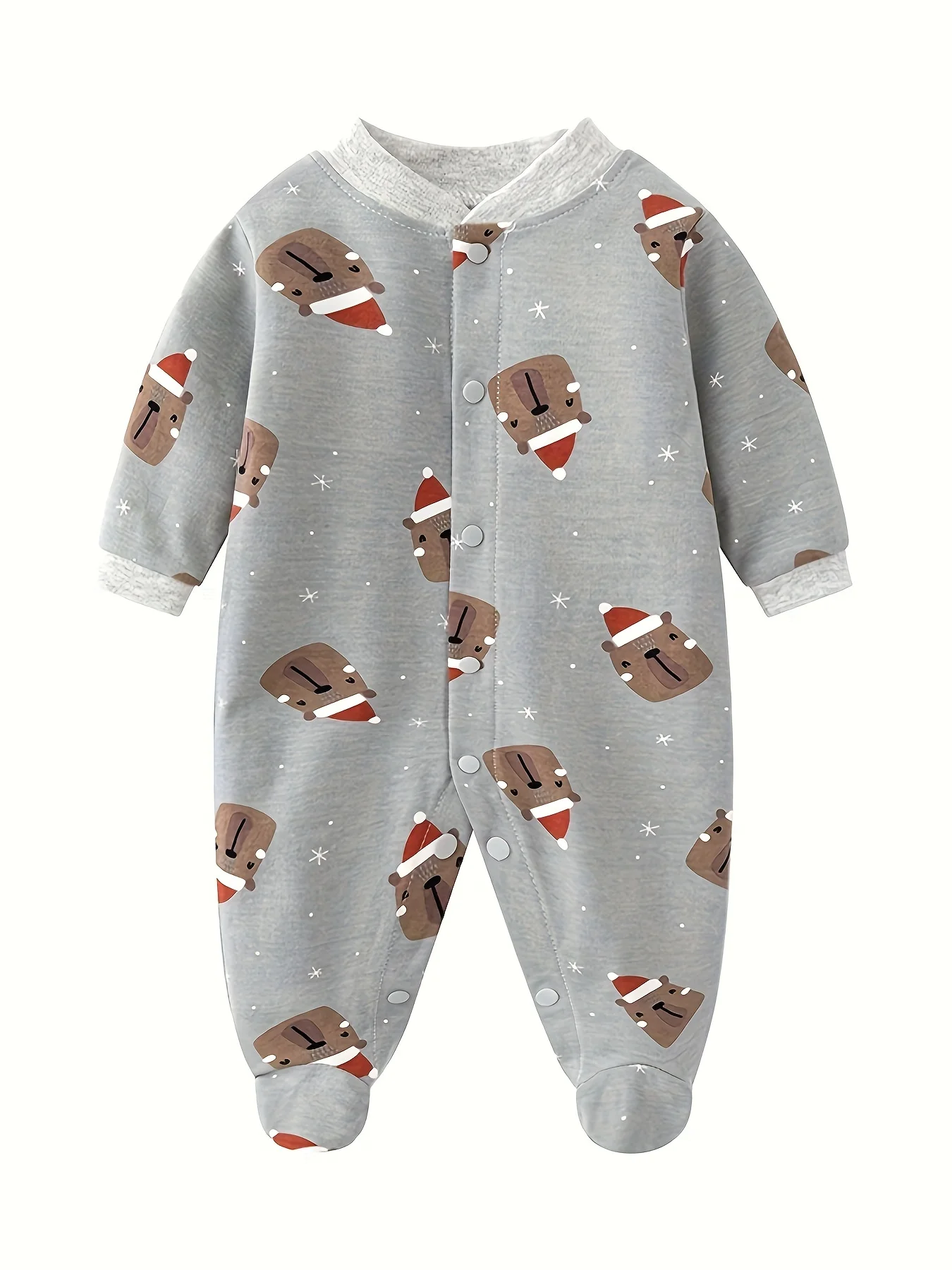 

Infant's Bodysui & One Piece Allover Print Bodysuit, Comfy Long Sleeve Onesie, Baby Boy's Clothing, As Gift