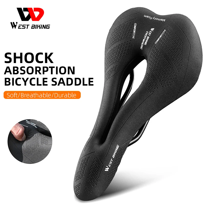 West Biking Ergonomic Bike Saddle Comfortable Memory Foam Bicycle Seat