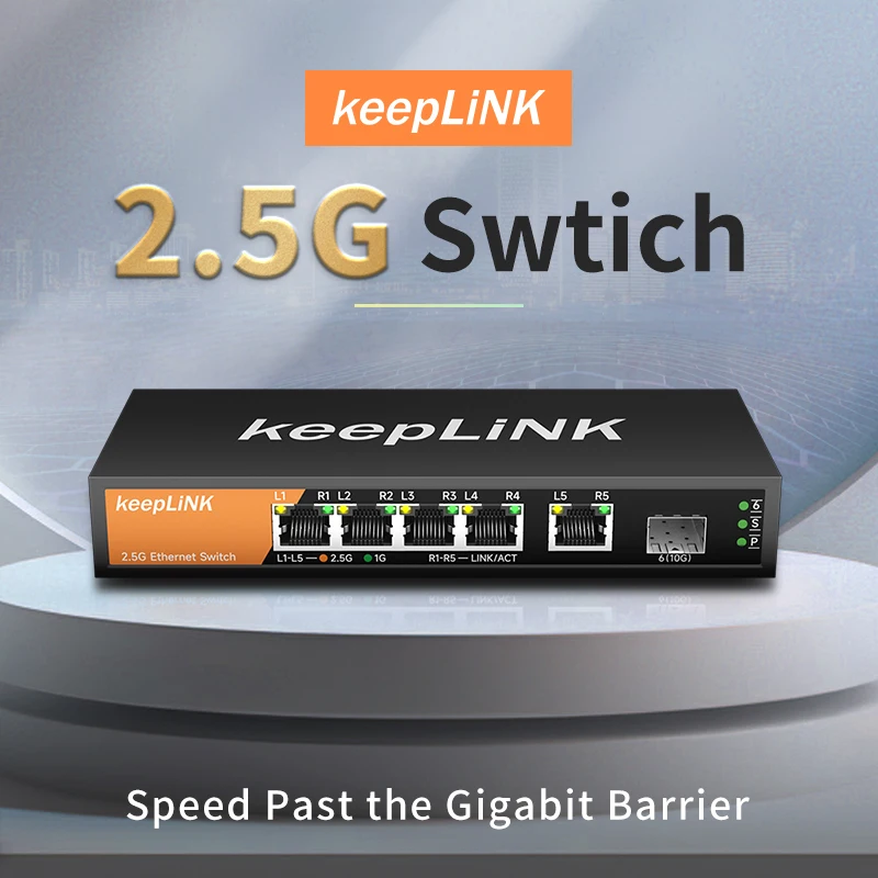 Keeplink-switch Ethernet com Portas 2.5gb Porta 10g Sfp Plus Desbloqueado Plug And Play