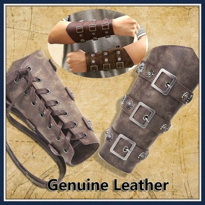 

Medieval Leather Arm Armor LARP Leather Armor Rivets Bracer Kongfu Cuff
