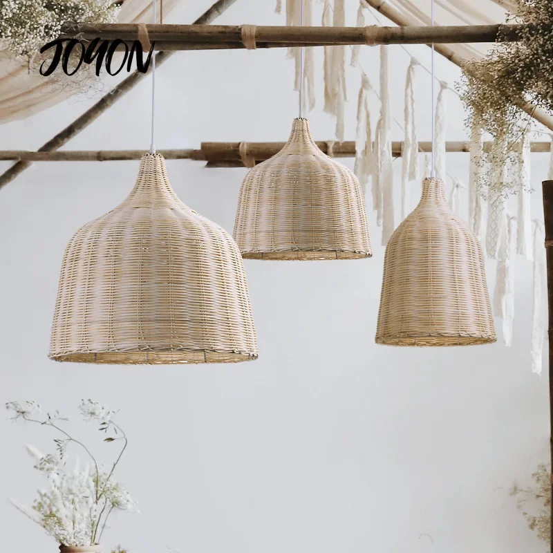 

Rattan Pendant Lights Dining Room Deco Restaurant Ceiling Lamp Suspension Bamboo Lampshade Chandelie Hanging Wicker Lamp