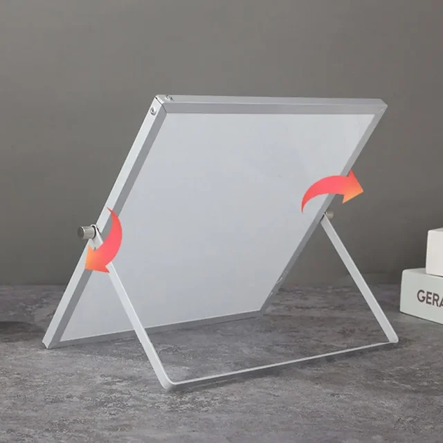 Portable Foldable Desktop Whiteboard Double Sided Use Erasable Writing Board With Bracket Message Board Desktop Use 1