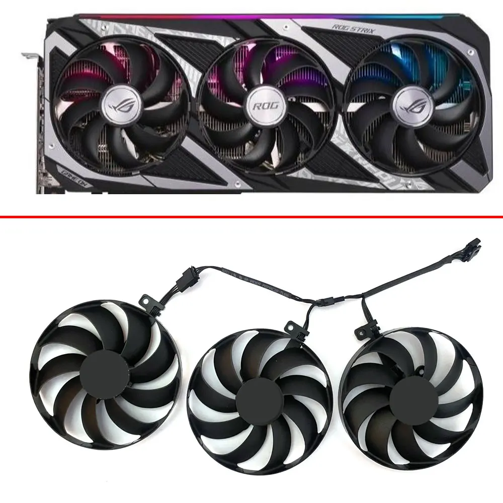 87Mm Muslimate Dc12V 0.50Amp Rtx3050 Rtx3060 Ventola Della Scheda Grafica Per Asus Rog Strix Rtx 3050 Rtx 3060 Ventola Della Scheda Grafica Di Gioco