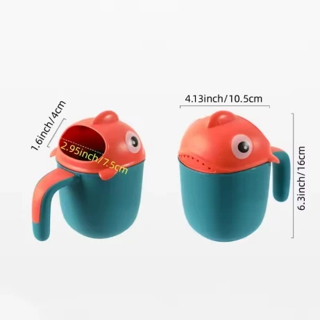 1/2pcs Fun children's shampoo cups, cute baby cartoon shampoo cups, bath toys, splash proof showerheads, bathroom accessories