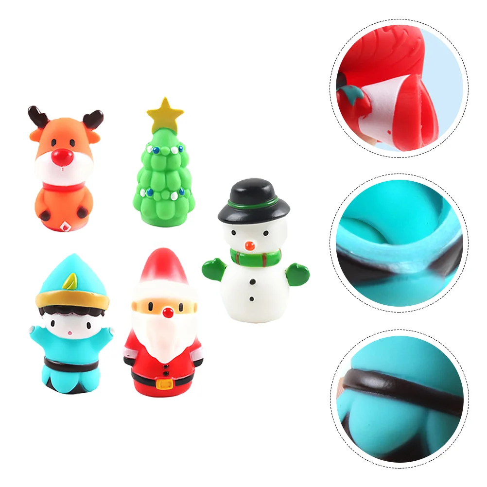 

5 Pcs Bulk Christmas Finger Cots Preschool Goody Bags Stuffers Holiday Puppets Vinyl Dolls