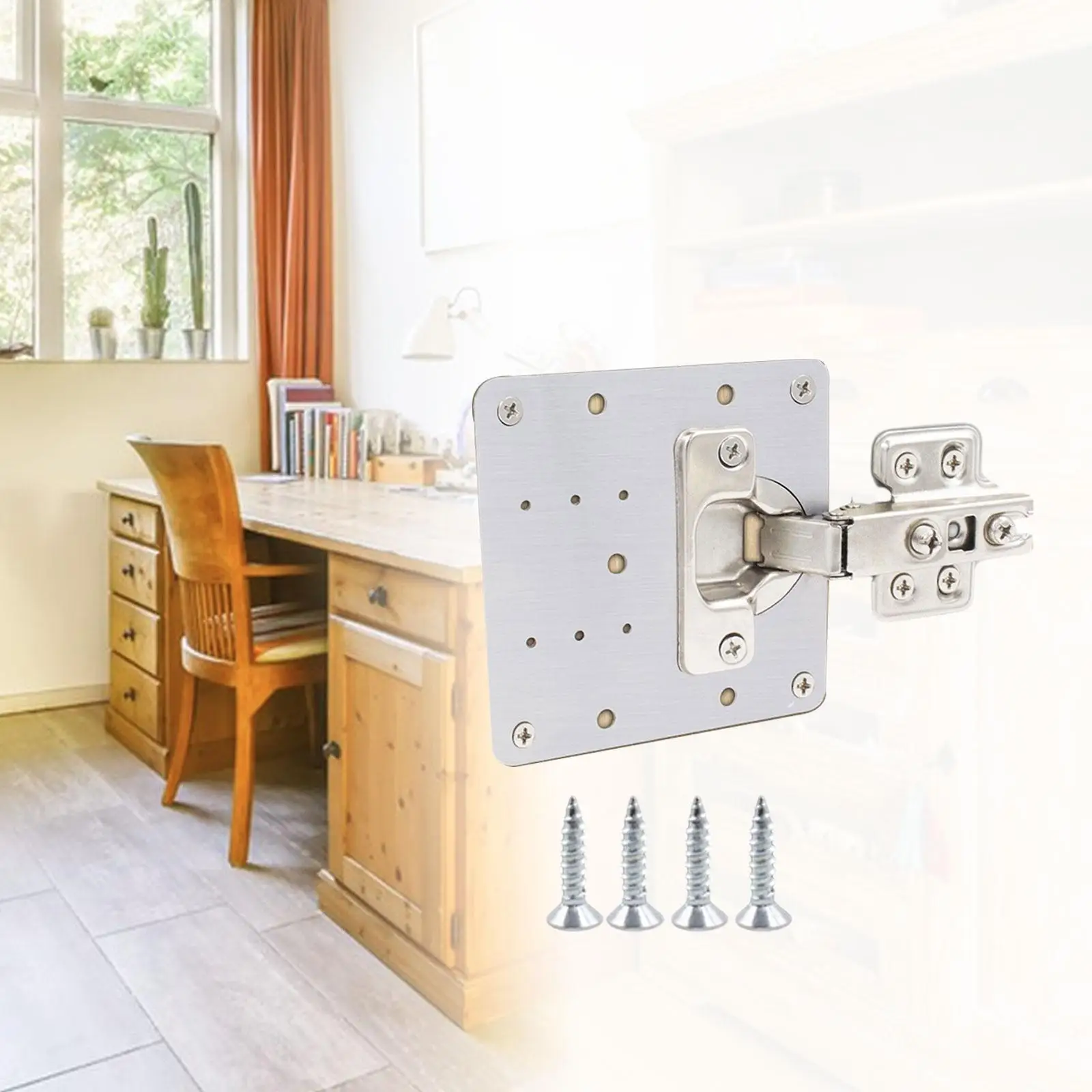 Hinges Repair Fixing Plates Stainless Steel Hinge Repair Brackets Hole Cover Hardware for Cabinet and Furniture