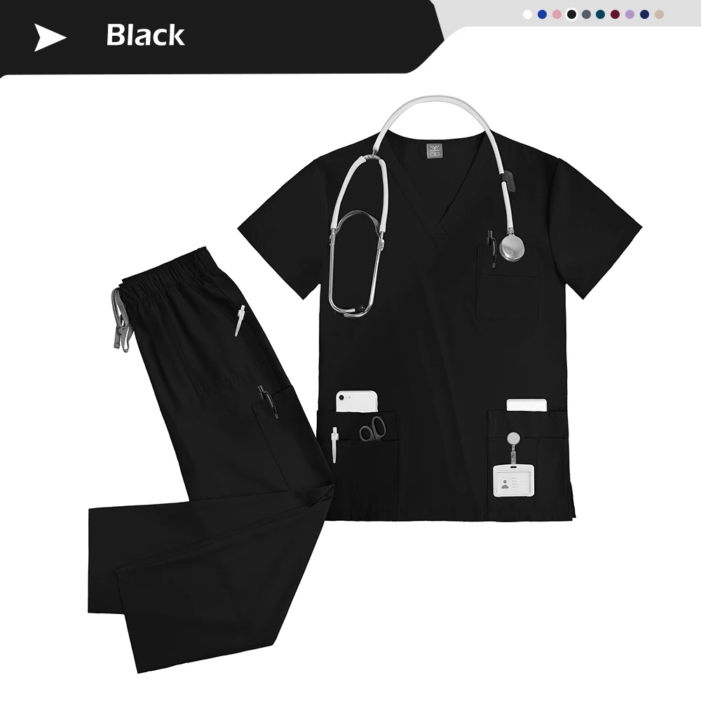 Scrub Sets Nursing Uniforms Medical Hospital Doctors Nurses for Women Men Clinical Sanitary Outfit Suit Beauty Salon SPA Uniform