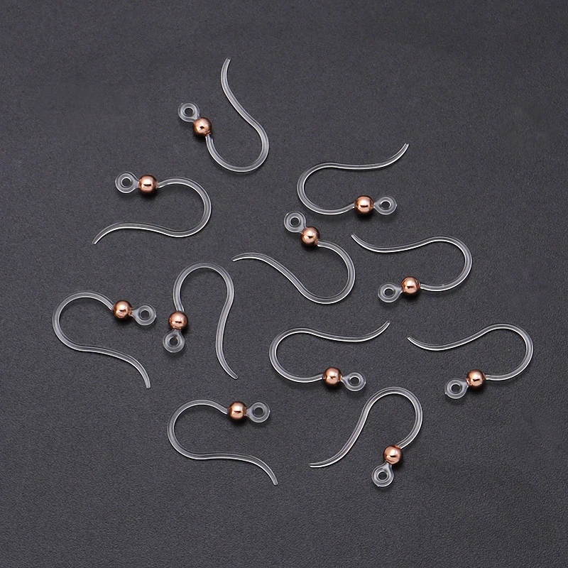 Wholesale Clear Plastic Ear Hooks Back Post Nuts Rubber Earring