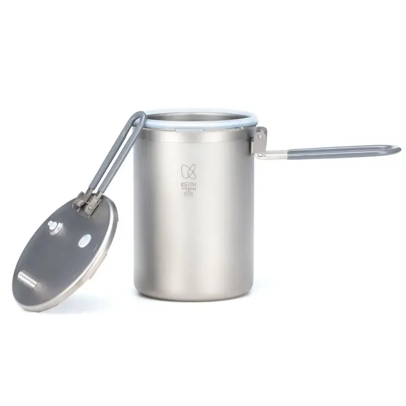 Keith チタン 圧力鍋 Ti6302 Keith 純チタン 圧力鍋 TI6302 1800ml, 超軽量 キャンプ/登山用, 安全