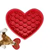 Pet Cat Dog Slow Feeder Silicone Cat Dog Bowl Creative Love Shape Feeder Non-Slip Design Anti-Choking Feeder With Suction Cups