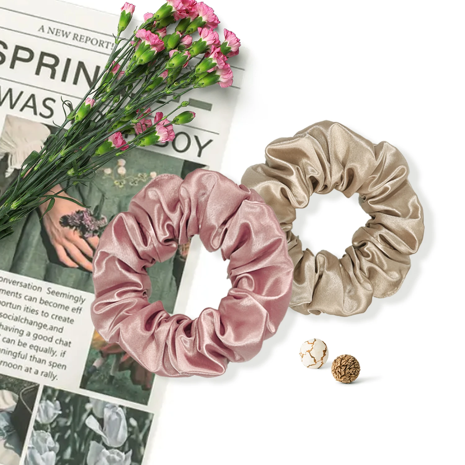 Luxurious 22 Momme Mulberry Silk Hair Scrunchie - Elegant 3.5cm Elastic Hair Tie