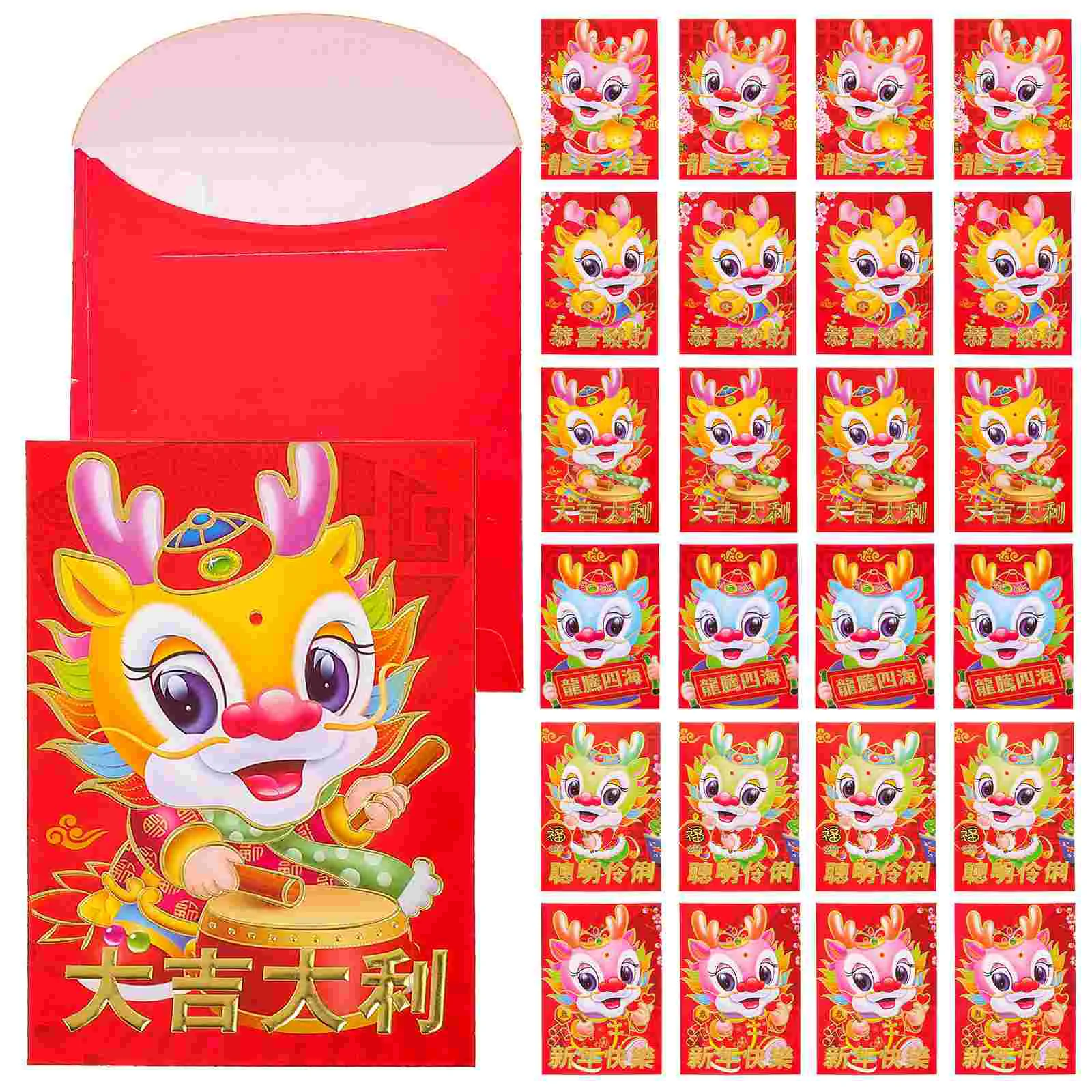 

Chinese Hongbao Red Packet Envelope Year Of The Dragon Money Holder Spring Festival Marriage Birthday Supplies Mixed Style