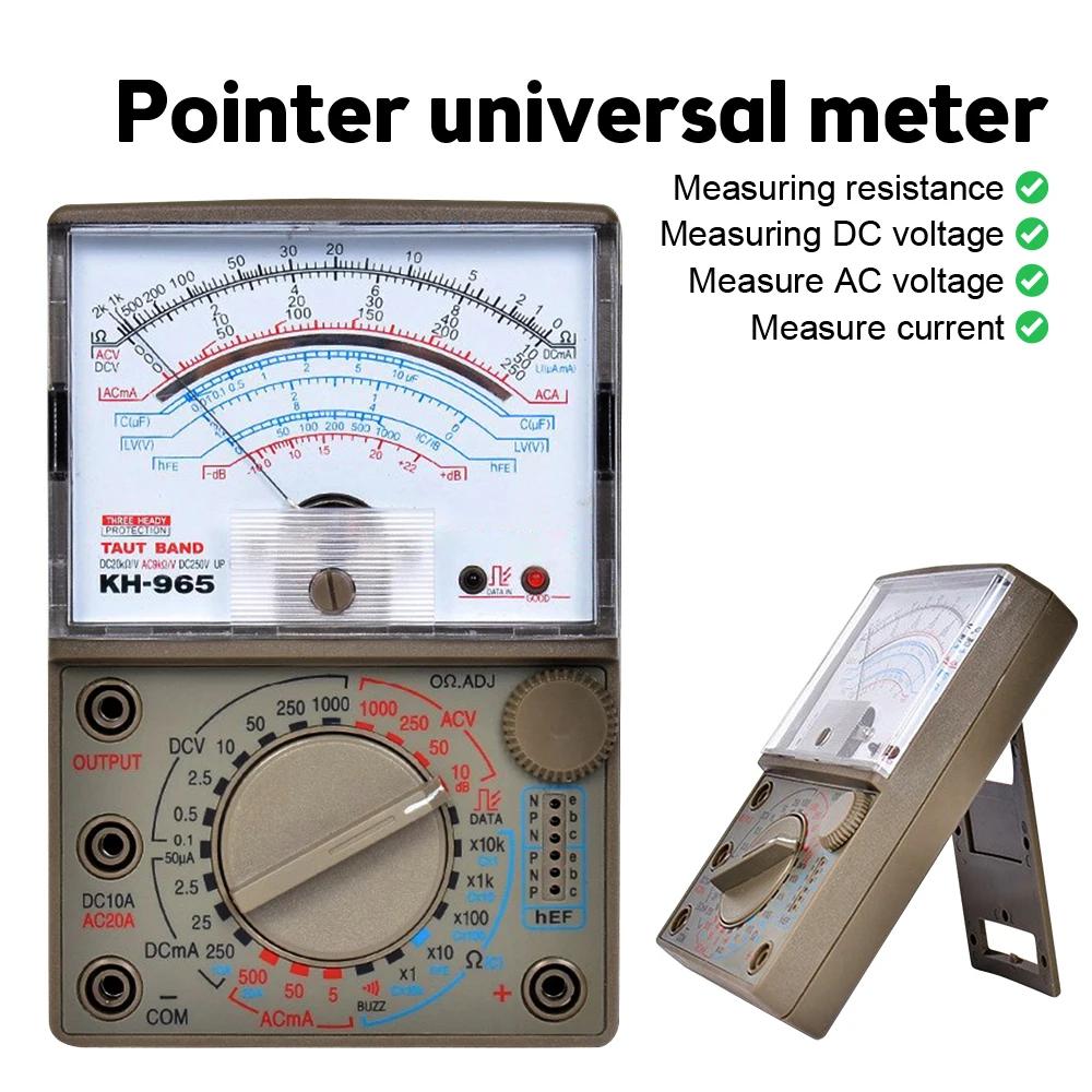 

KH-965 Multimeter Pointer AC / DC Display Multi Meter Tester Power Measuring Instrument Electrician Maintenance Test Meter