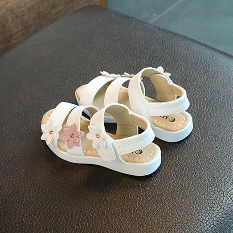 Fashion Girls Sandals Sweet Flowers Cute Princess Shoe Simple Versatile Girl Shoes New Summer Design Child Shoes Roman Sandals 6