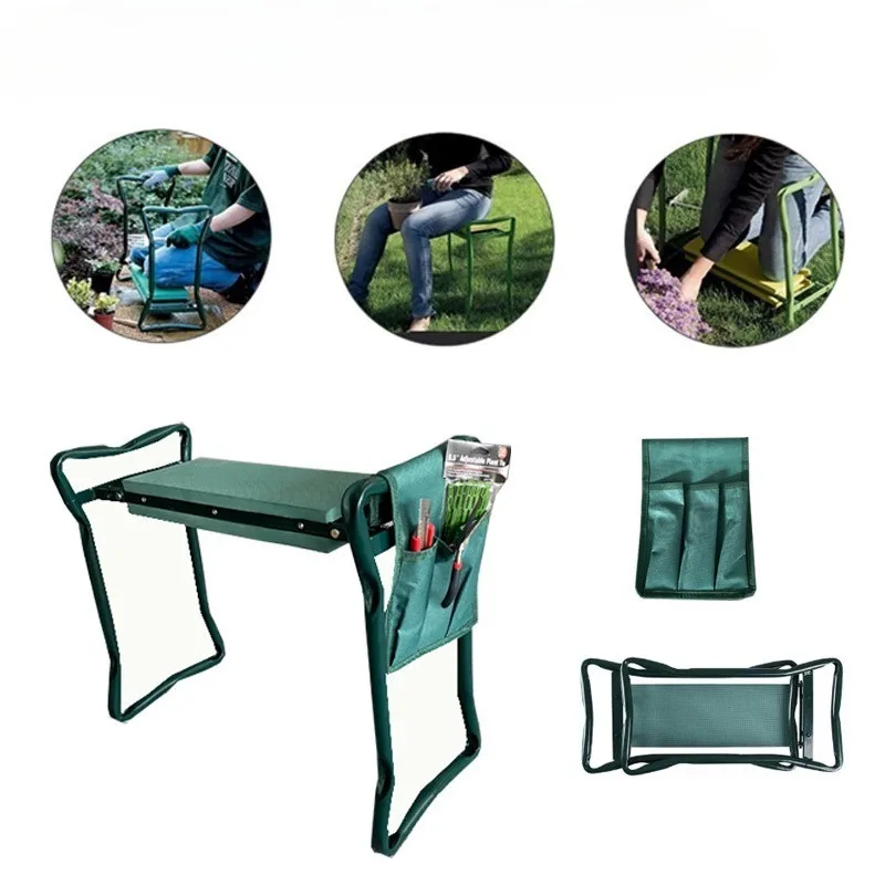 Garden Kneeling Stool with Fabric Cover Set | Multifunctional Folding Kneeler Chair, Comfortable Gardening Seat for Outdoor Use