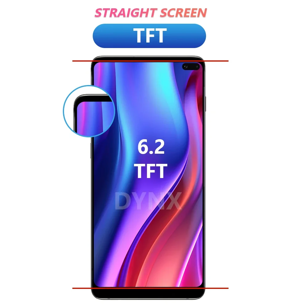 LCD 디스플레이 터치 스크린 디지타이저 어셈블리 교체, 삼성 S10 + S10 플러스 G975F G975U G975W G975 용 AAA + TFT 6.4 인치 테스트
