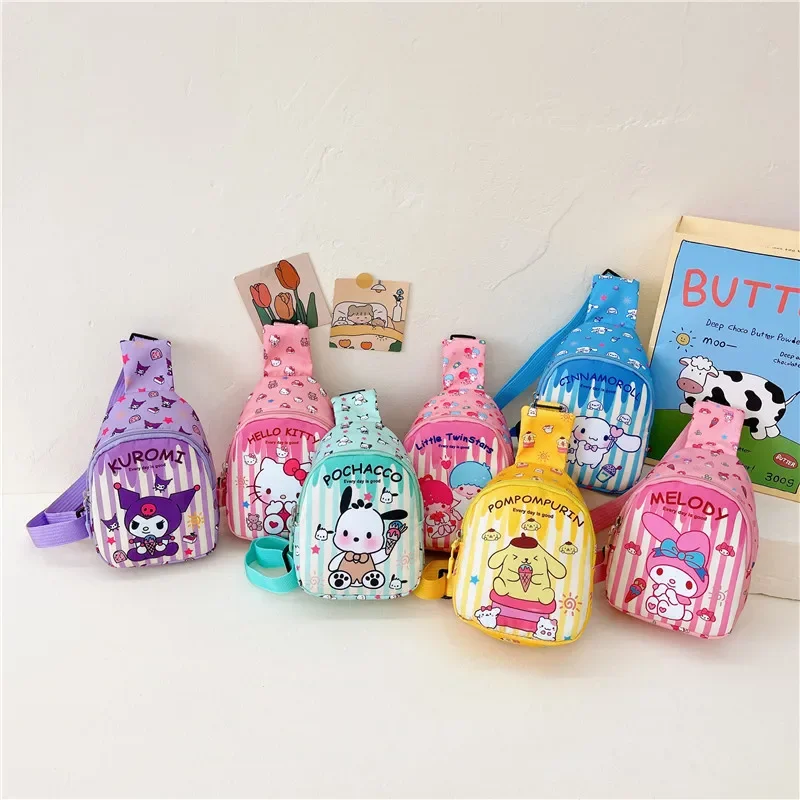 

MINISO Sanrio Anime Sling Bag, Cinnamoroll, Kuromi Sling Backpack, KT, My Melody, PC Design Fancy Pack, Kawaii Chest Bag