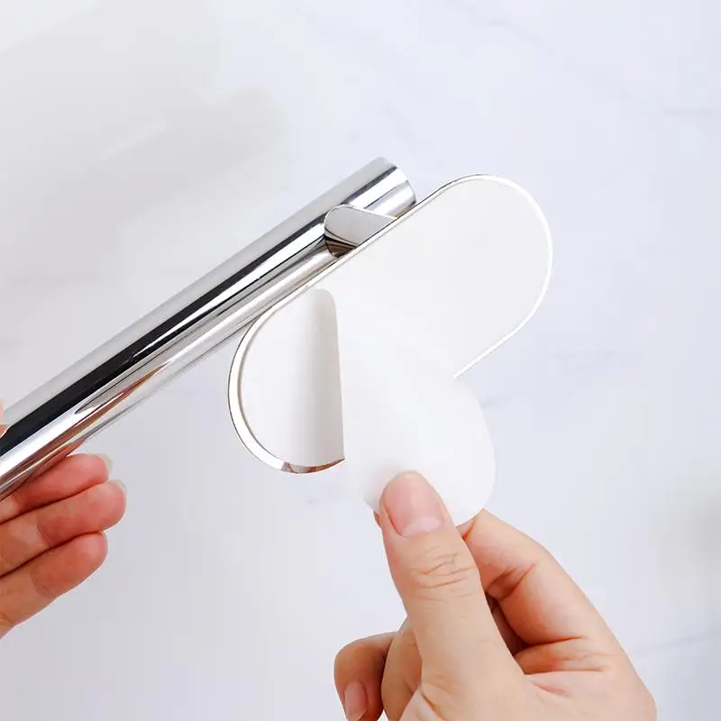 No Drilling Bathroom Hardware Set Self-Sticking Stainless Steel Brushed Towel Bar Paper Holder Ring Hook Accessories Hardware, bathroom hardware set, bathroom hardware accessories