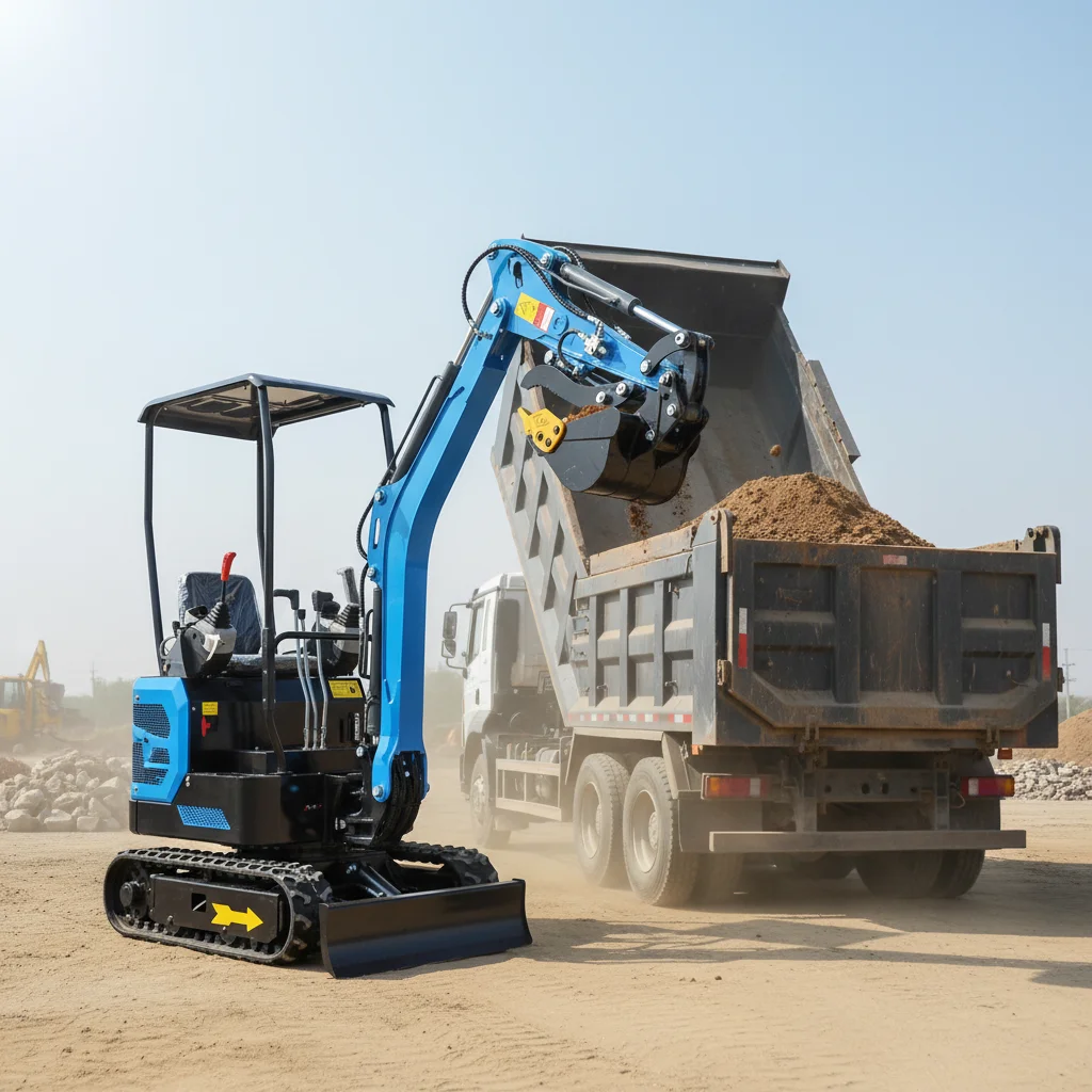 Mikro-Raupenbagger 0,8 Tonnen Mini-Bagger Tragbarer Kleinbagger CE Euro5 für Landschaftsbau und Grabenaufschlag Kostenloser Versand