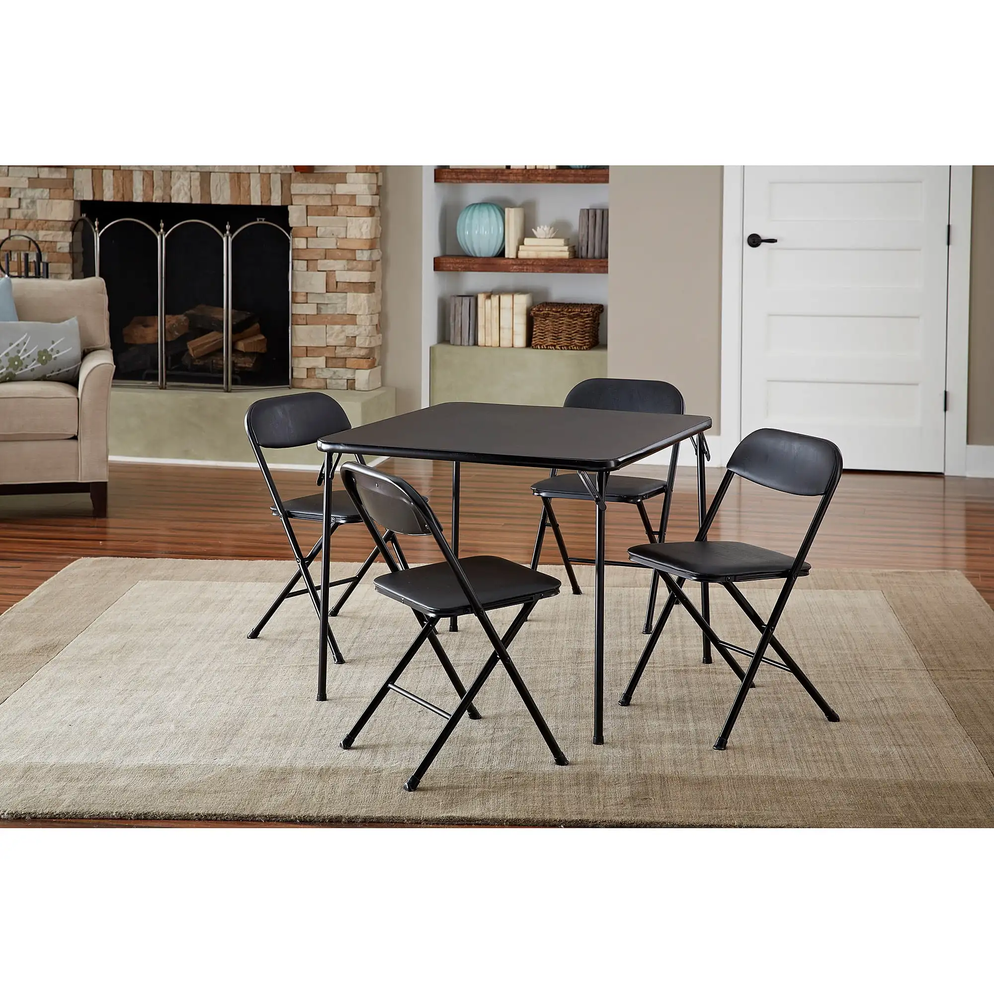 

Cosco 5-Piece Card Table Set, Black