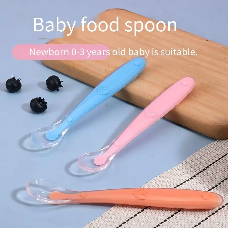 Baby Tableware Set Baby Silicone Soft Spoons Children's Training Utensils Baby Feeding Soft Complementary Food First Stage Cutlery