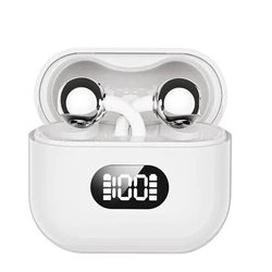 Premium Wireless Stereo Earbuds with LED Display and Comfort Fit (White)