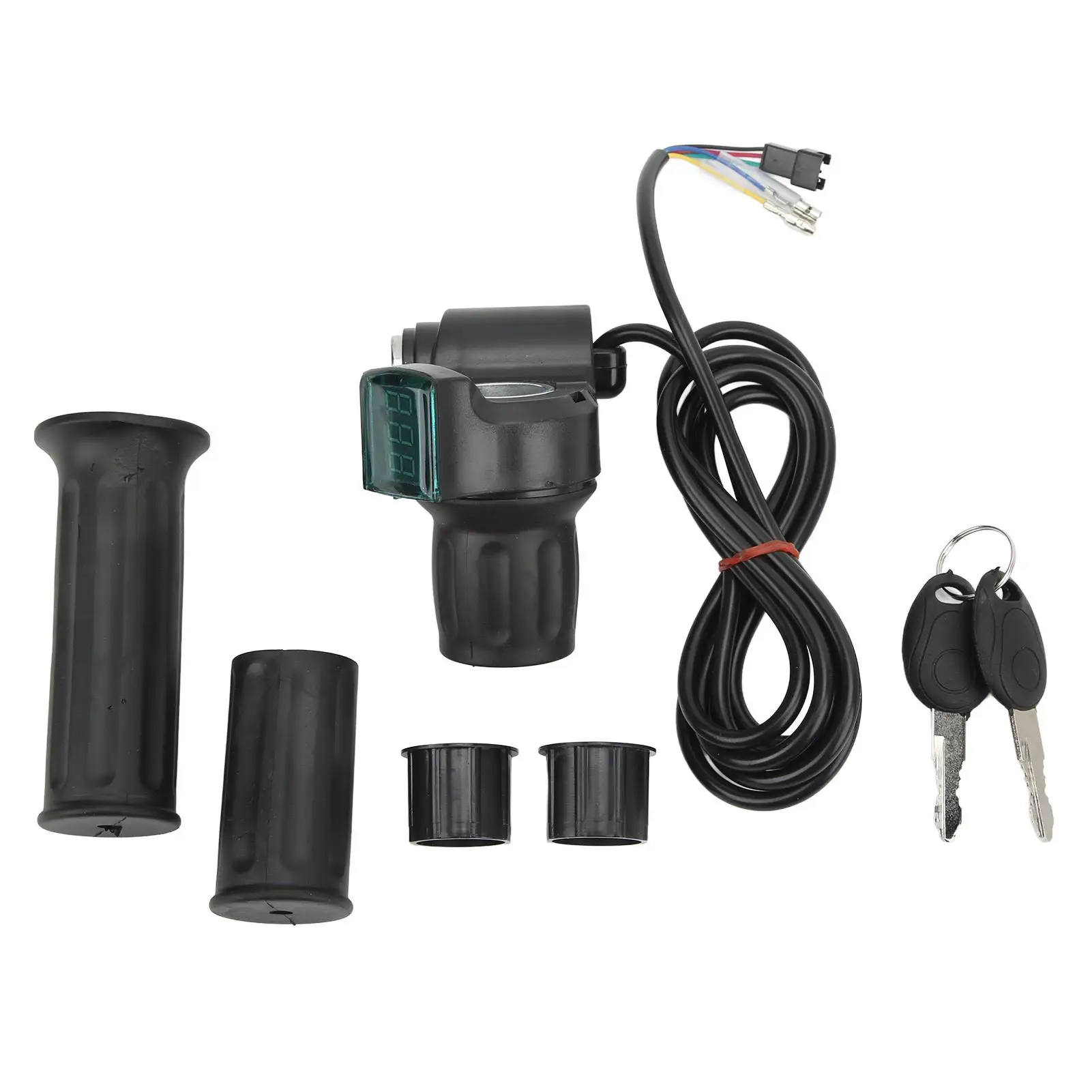 Universal for electric Bike Twist Throttle Kit with Digital Display-Right Half Grip for E-Bikes & E-Vehicles