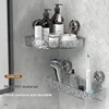 Ripple suction cup storage rack bathroom sink washbasin, suction cup wall mounted non perforated bathroom storage rack 1
