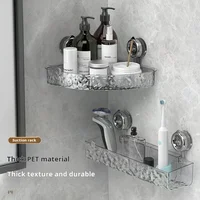 Ripple suction cup storage rack bathroom sink washbasin, suction cup wall mounted non perforated bathroom storage rack 1