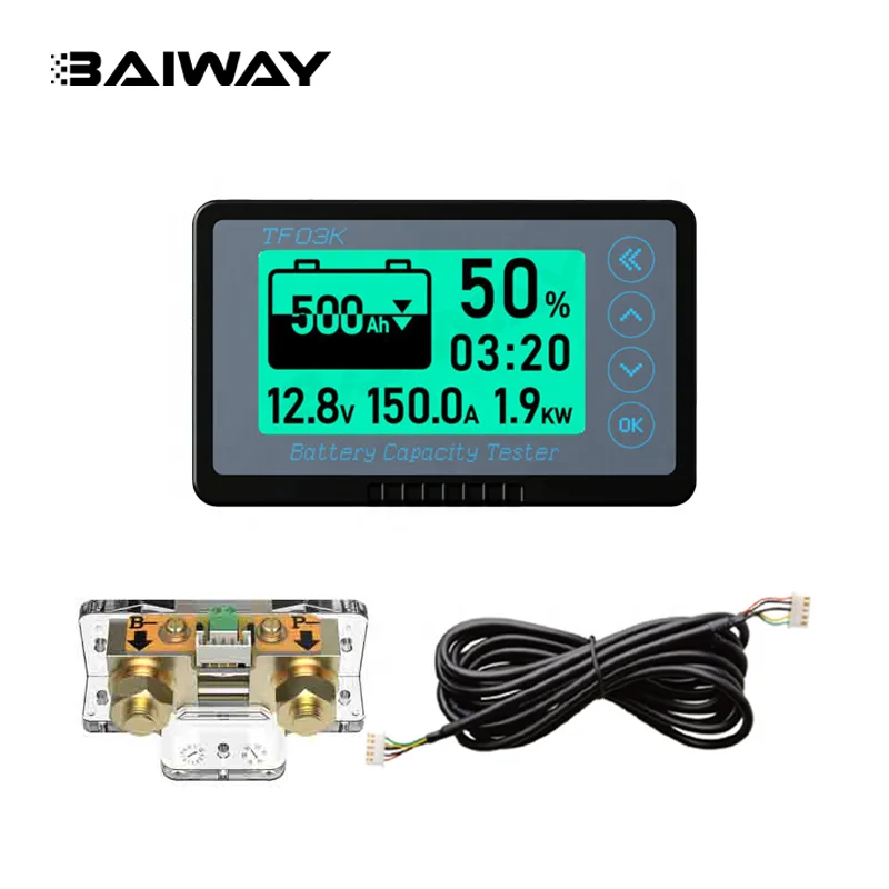 

Baiway 8-120V 350A Battery Coulometer TF03K Professional Precision Car Battery Tester Monitor For RV Battery Capacity Indicator
