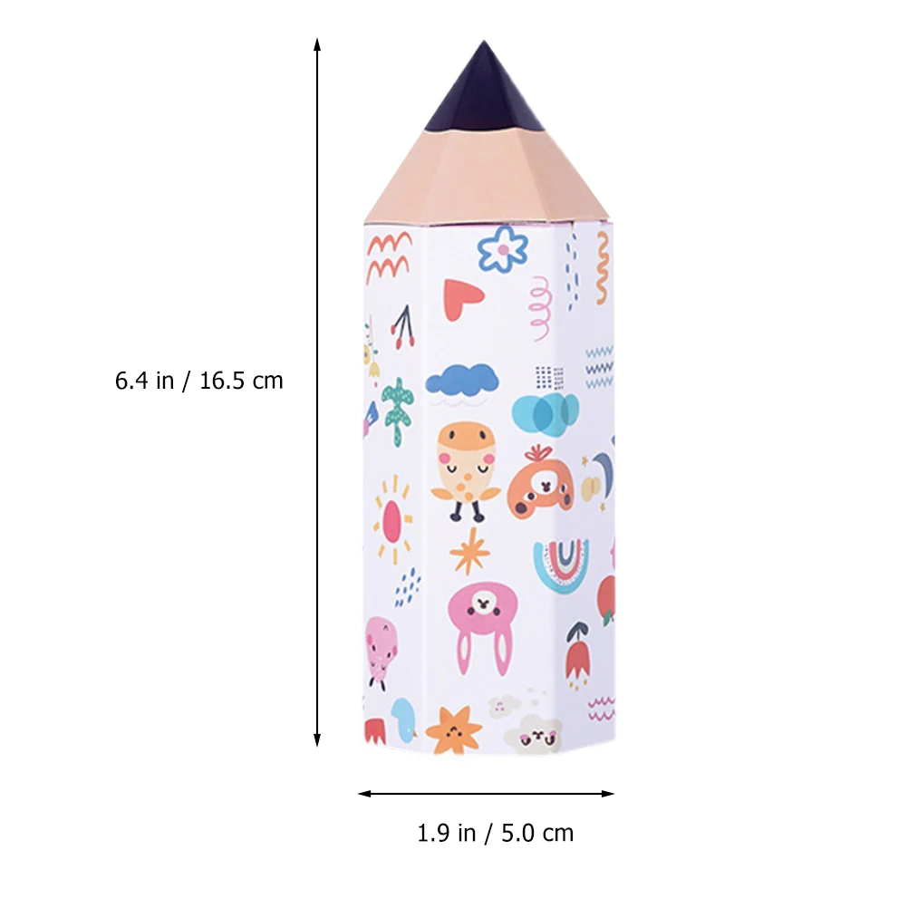 10pcs Colored Pencil Shaped Paper Cookie Boxes Paper Candy Box Children'S Day Birthday Packaging Box Random Style
