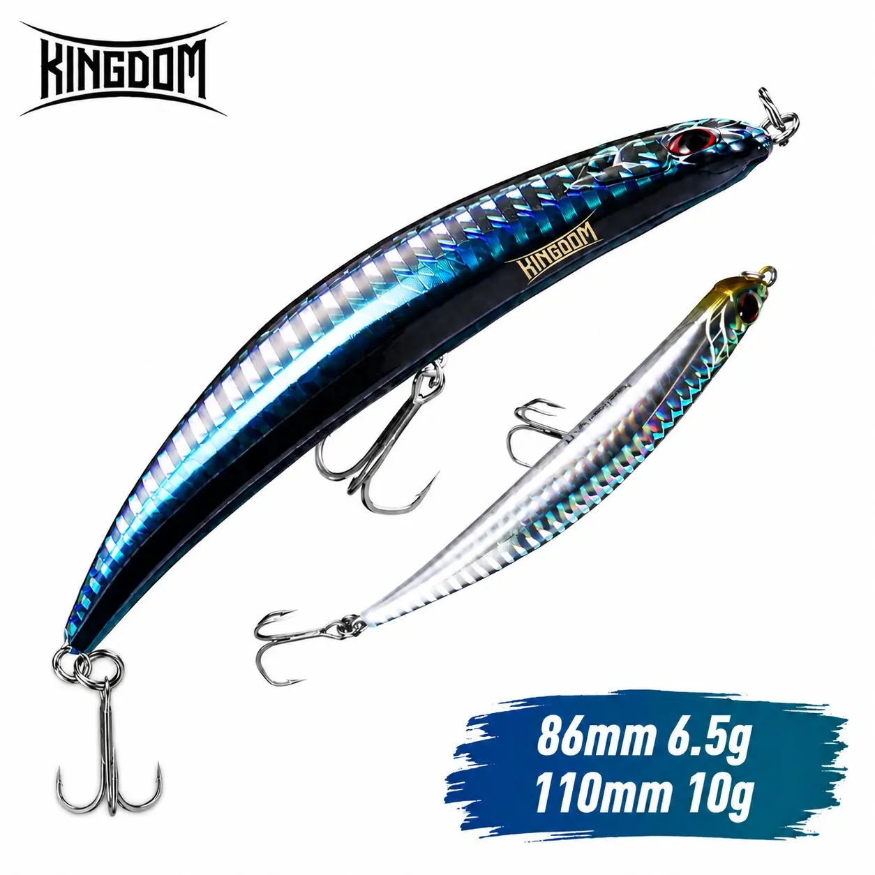 Kingdom Topwater Schwimmender Bleistift 110 mm/10 g 86 mm/6,5 g Künstliche Wobbeln Angelköder Jerkbaits Harte Köder Angeln für Wolfsbarsch